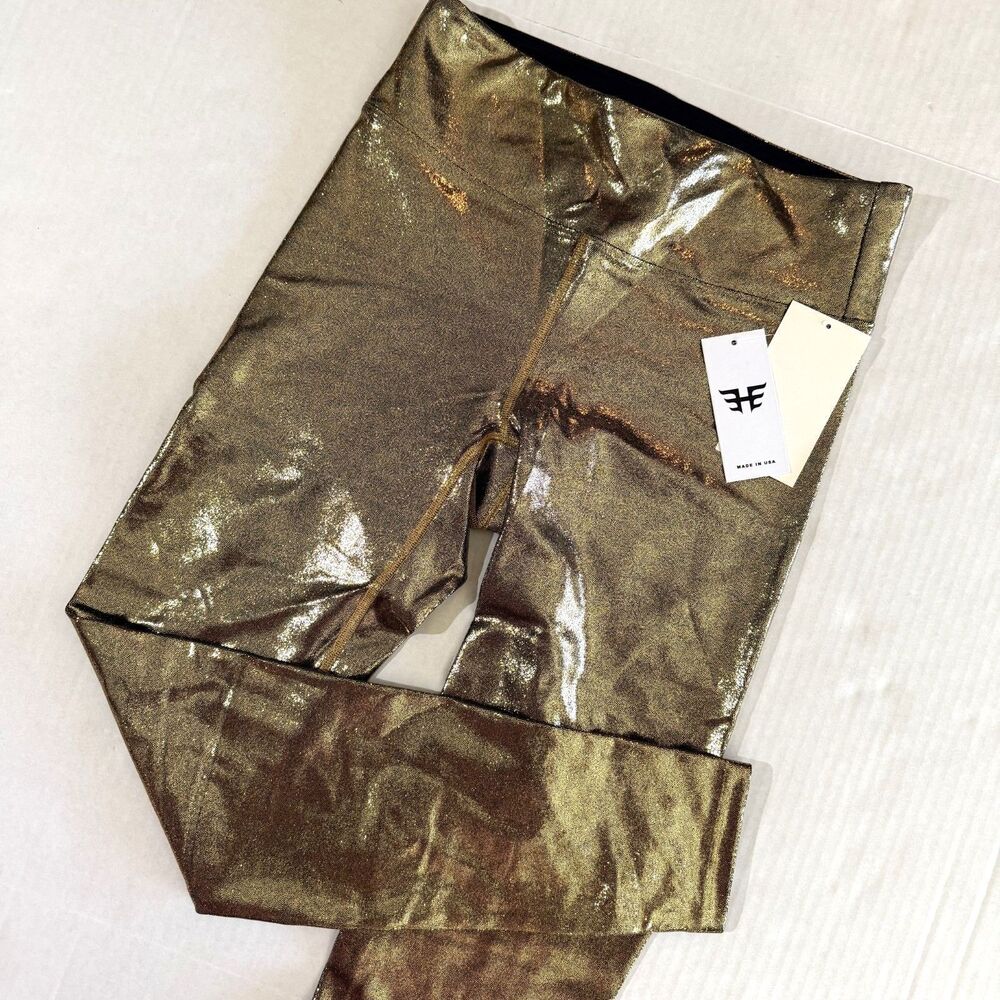 NWT Heroine Sport Metallic Gold High-waist Marvel Leggings M Athletic Yoga Pants